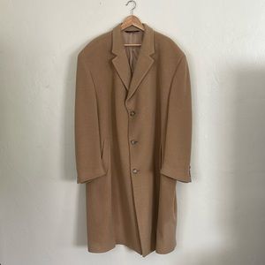 Men’s Full Length Brushed Camel Hair Top Coat